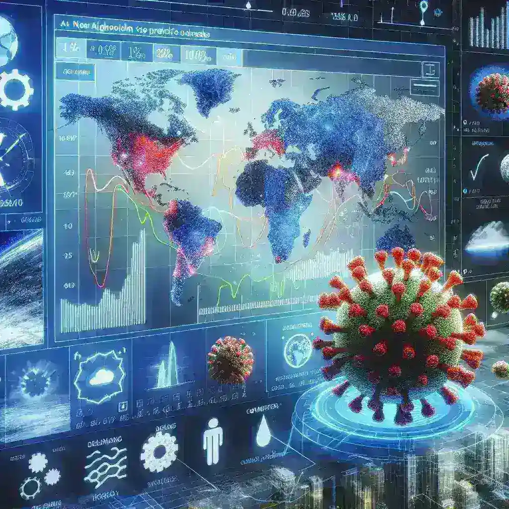 "Evento de previsão de surtos de gripe com base em dados climáticos, ilustrado por um gráfico que mostra a correlação entre condições meteorológicas e incidência de gripe."